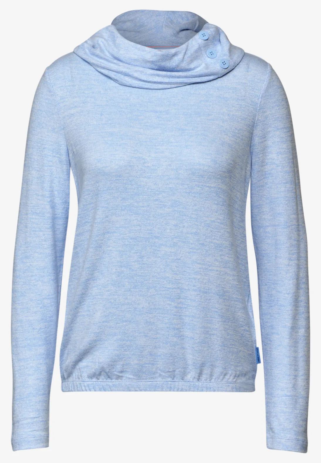 Cecil Melange Jumper With Collar In Light Blue