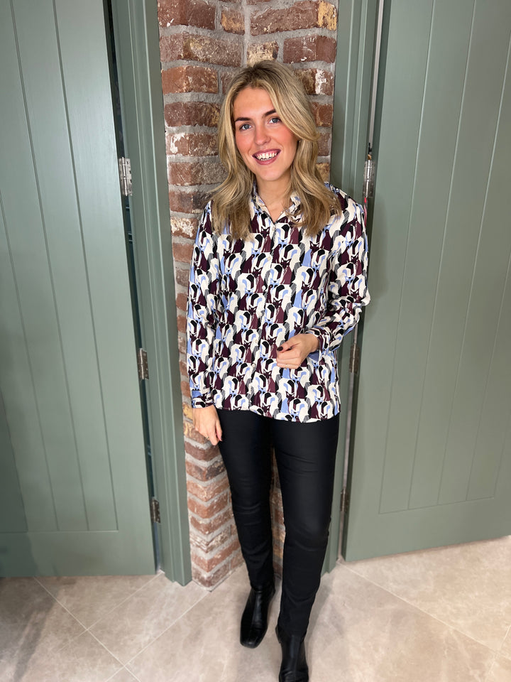 Milano Italy Patterned Shirt In Vino