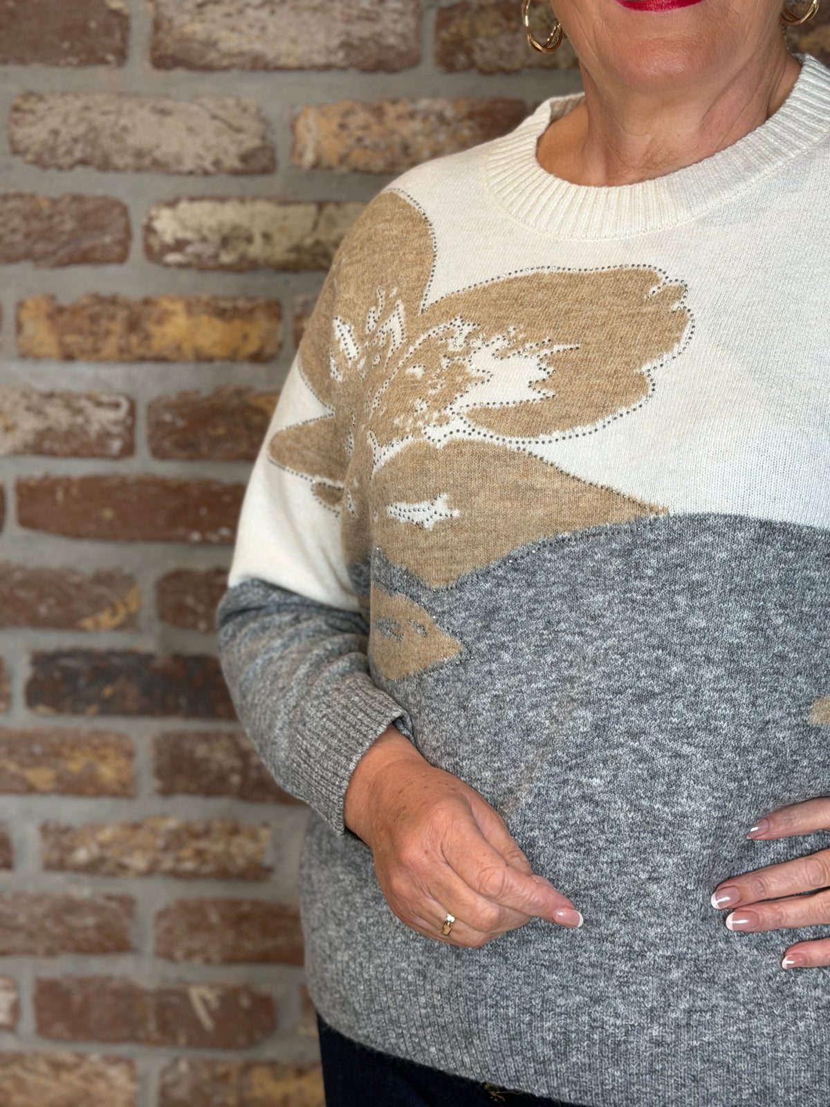 Pullover in light grey melange