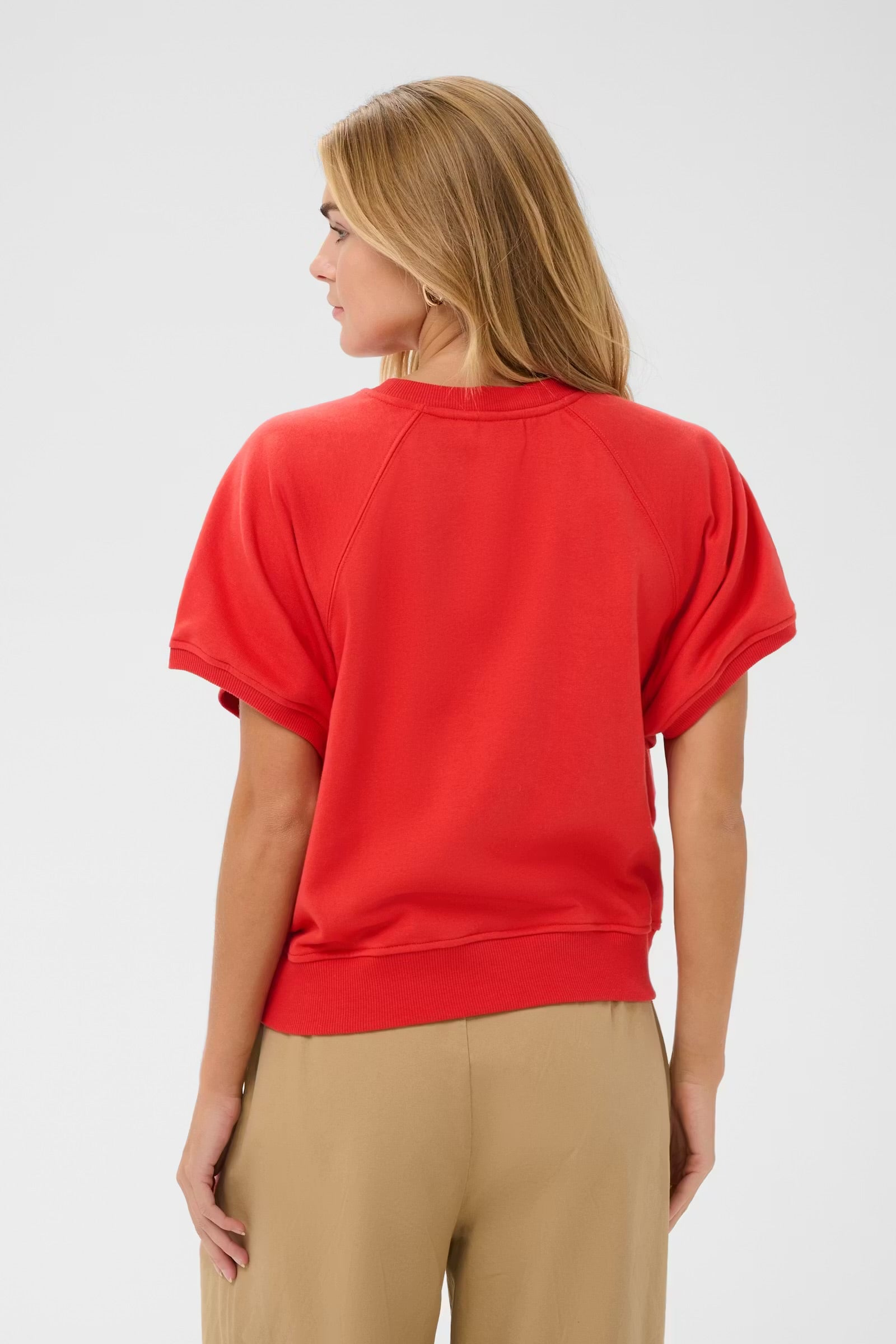 Saint Tropez Short Sleeve Sweatshirt In Poppy