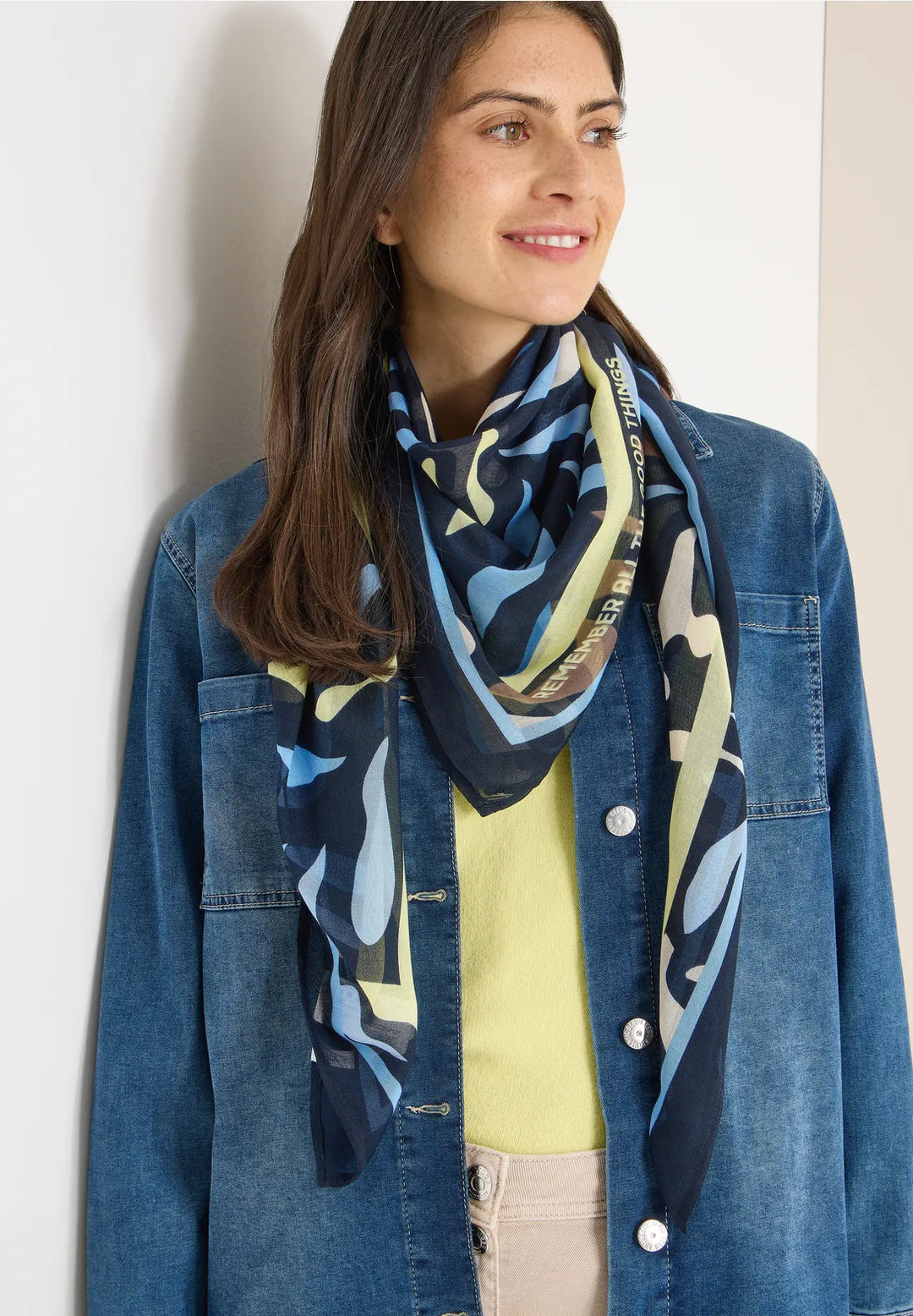 Cecil Print Cloth Scarf In Universal Blue