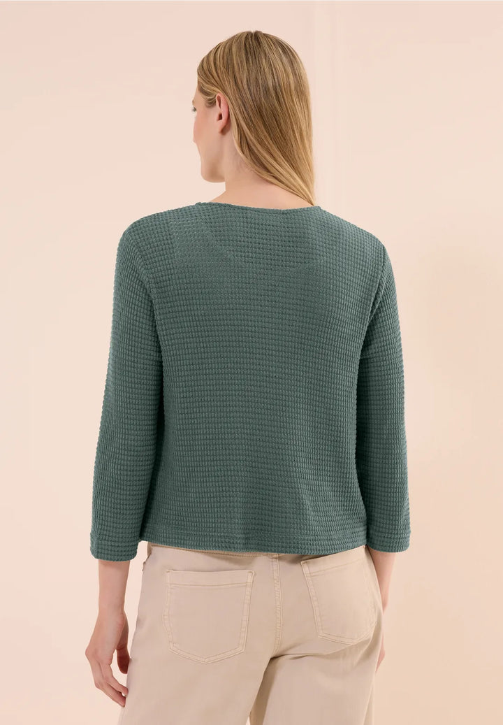 Cecil Ajour Look Cardigan In Khaki