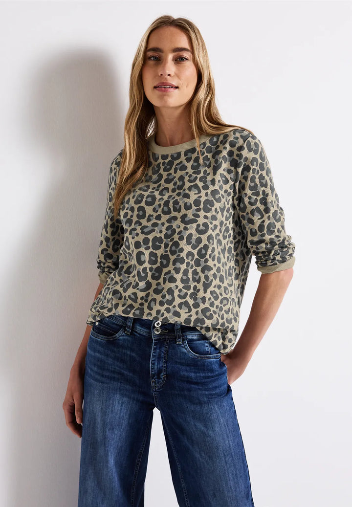 Street One Leo sweatshirt In Coastal Beige