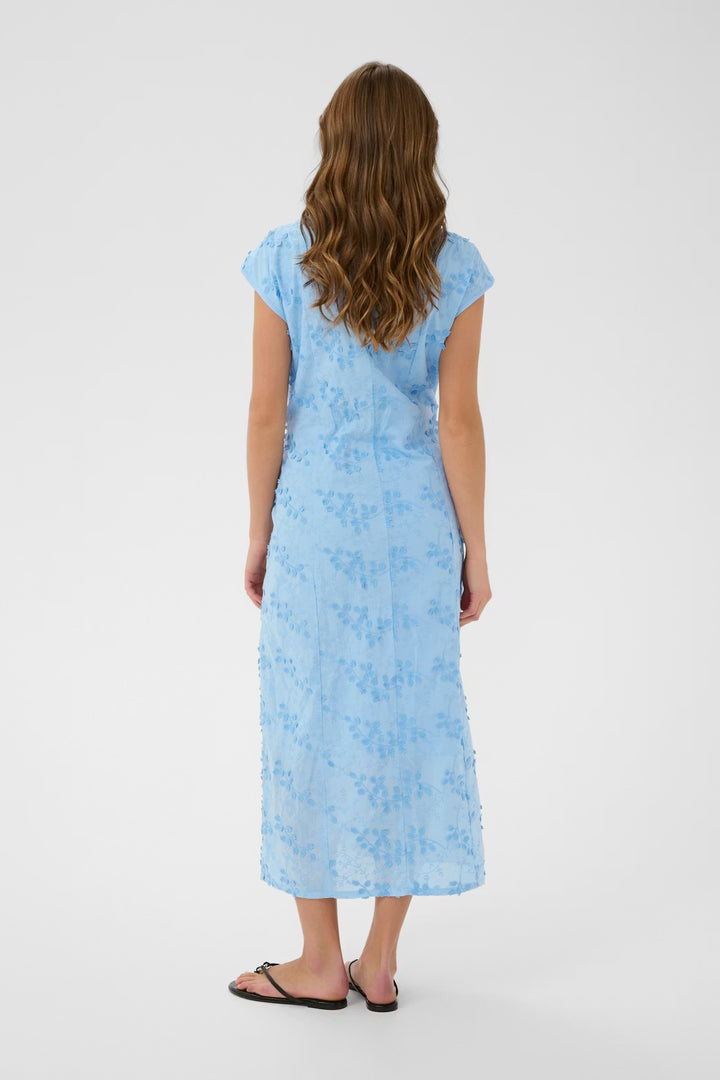 Culture Neda Embroidery Dress  In Powder Blue