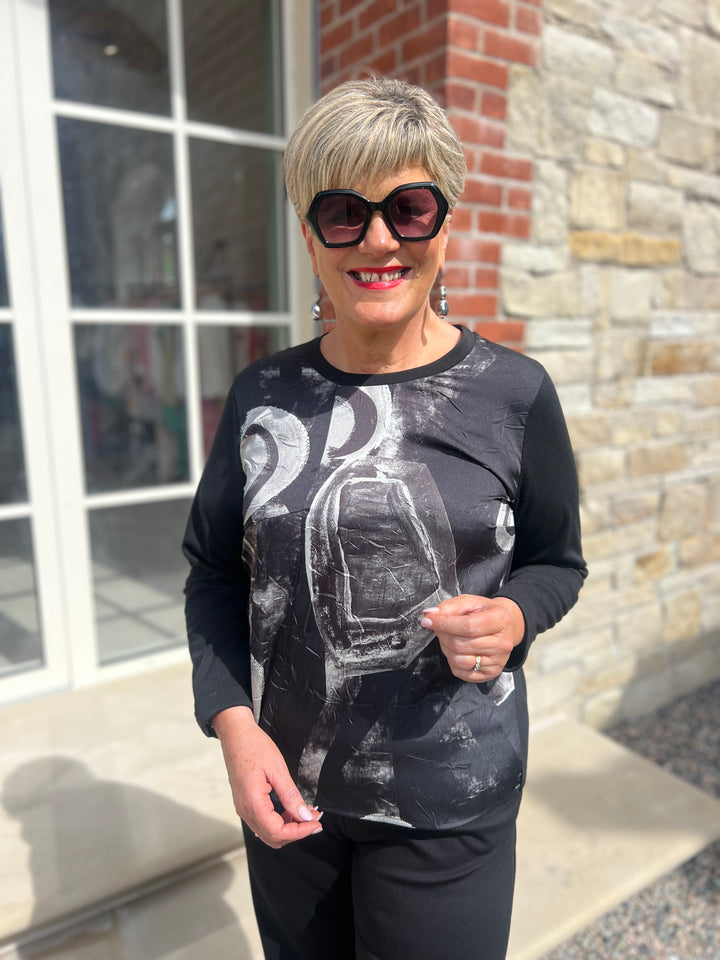 Peruzzi Ultra Print Top In Black