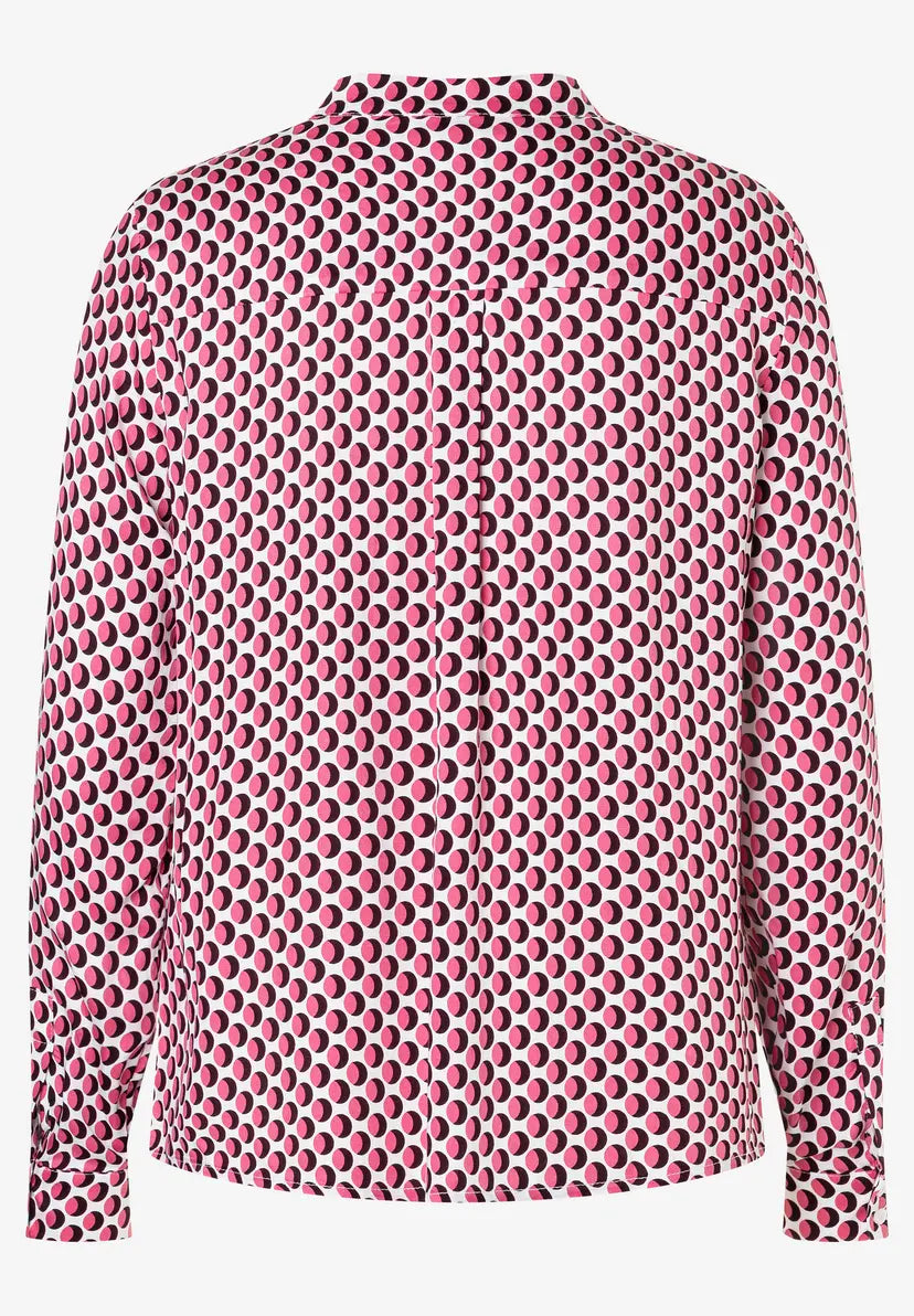 More & More Threetone Print Blouse In Berry