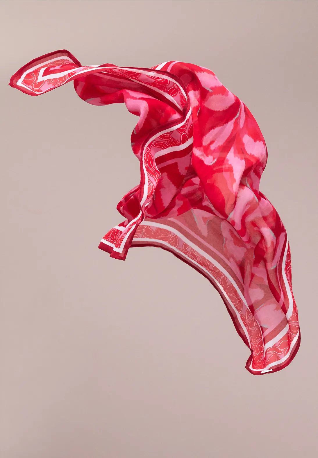 Street One Square Print Scarf In Salsa Red