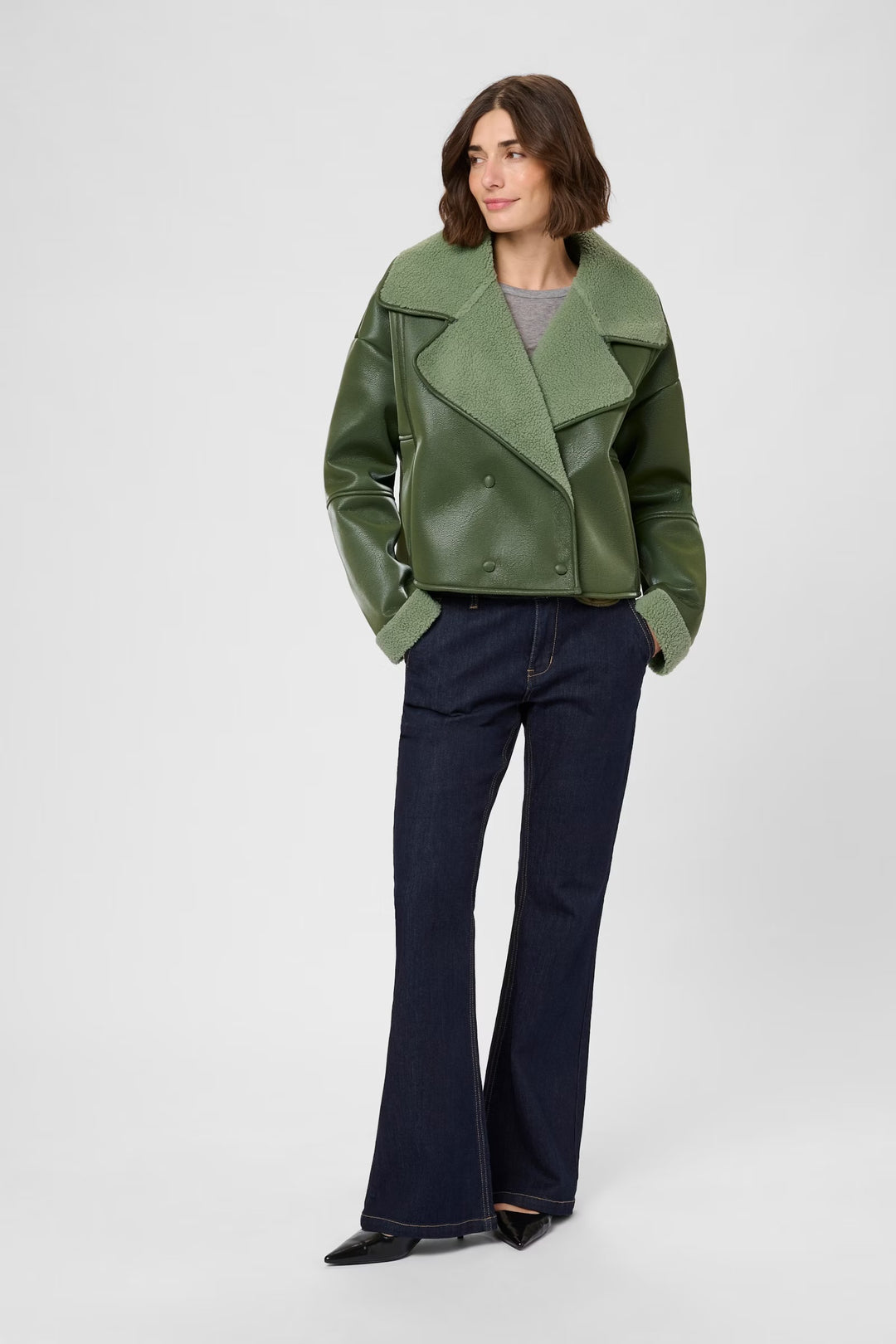 Culture Culenny Aviator Jacket In Rifle Green