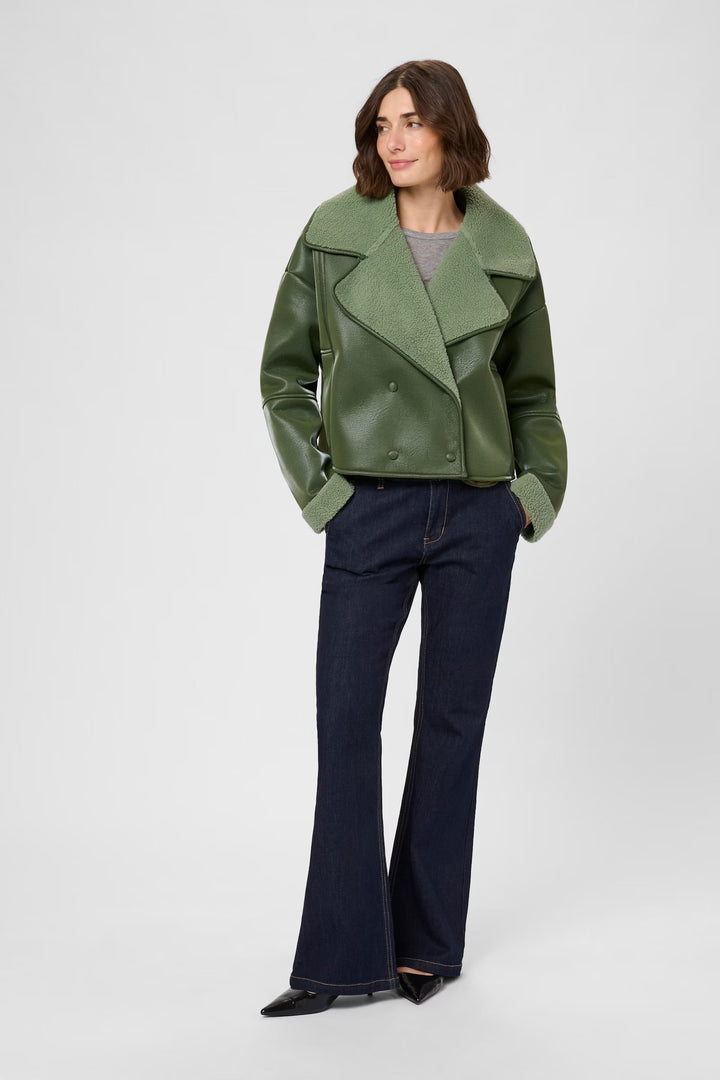 Culture Culenny Aviator Jacket In Rifle Green