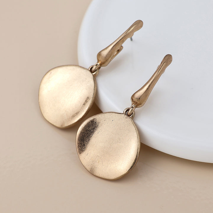 Pom Disc Drop Earrings In gold