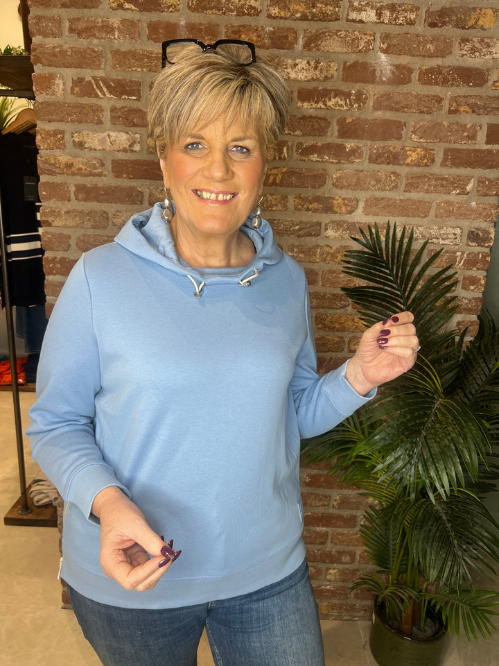 Cecil Hoodie With Zipper Details In Cloud Blue