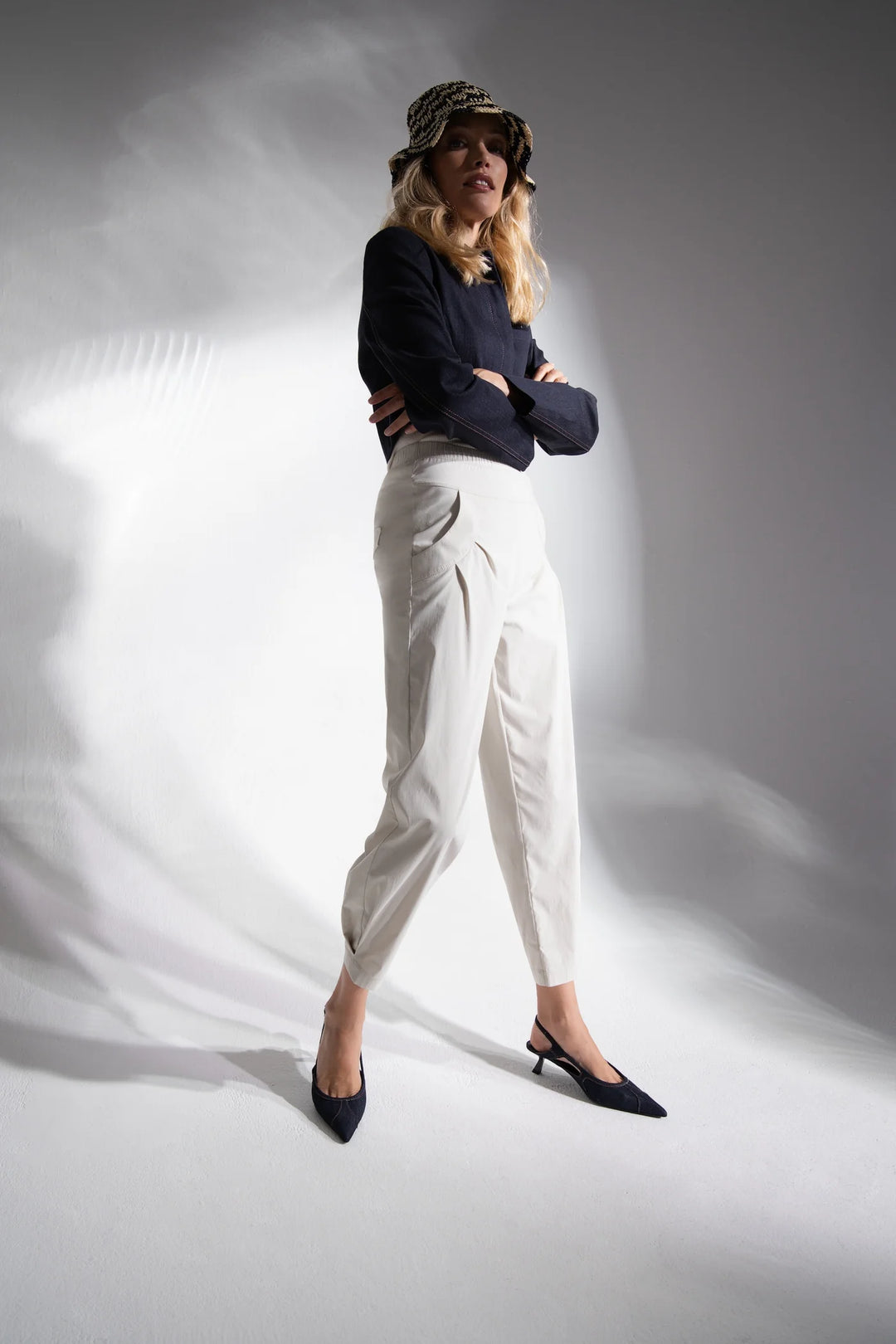 Stehmann Rachell Bengaline Trousers In Stone