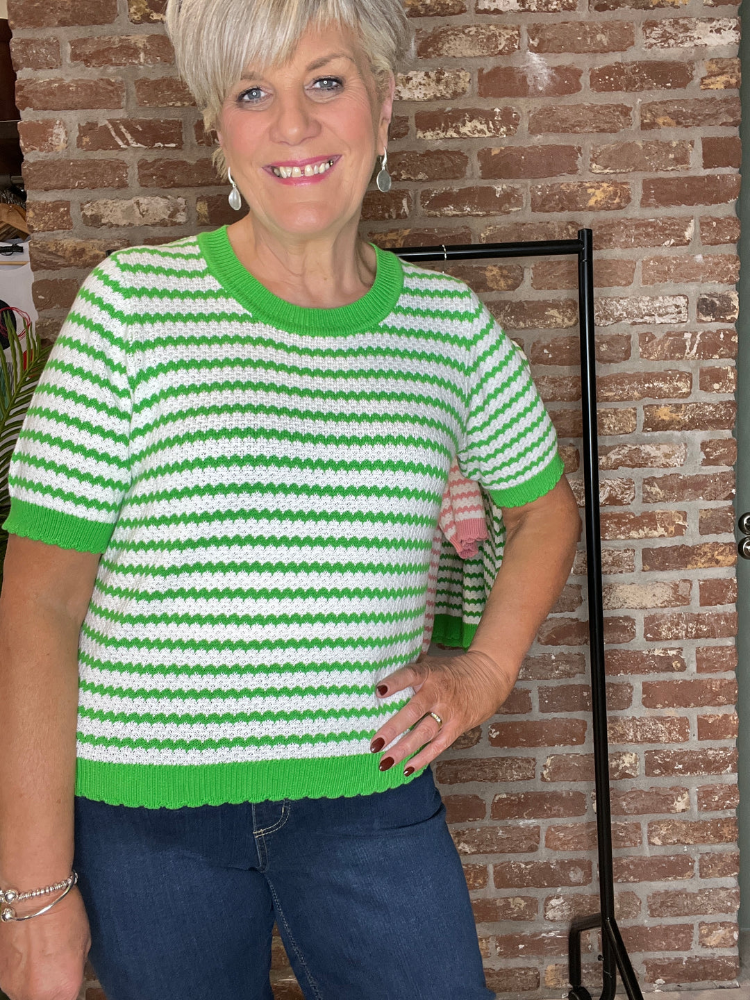 Nümph striped pullover In Green