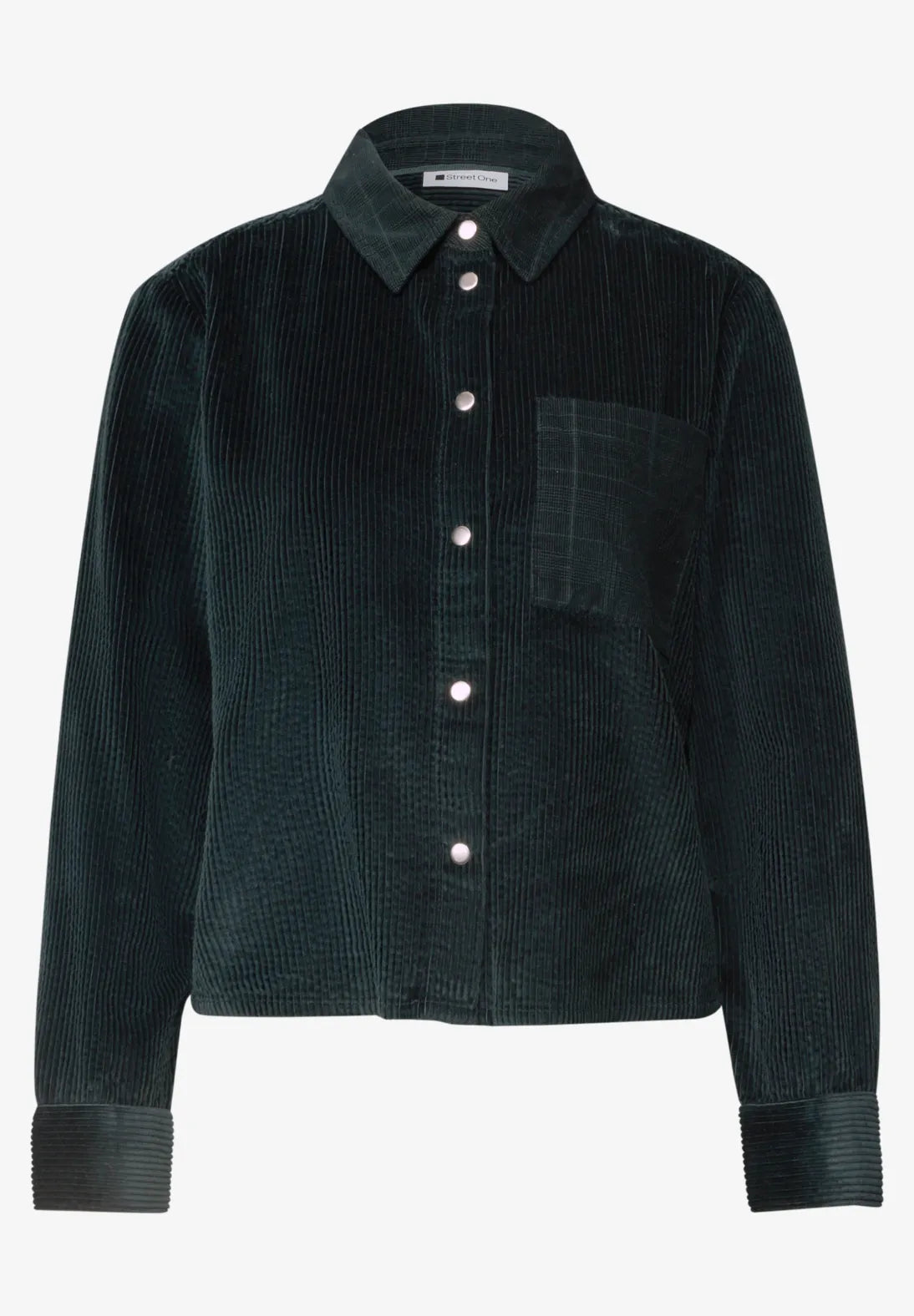 Corduroy mix jacket in stormy green