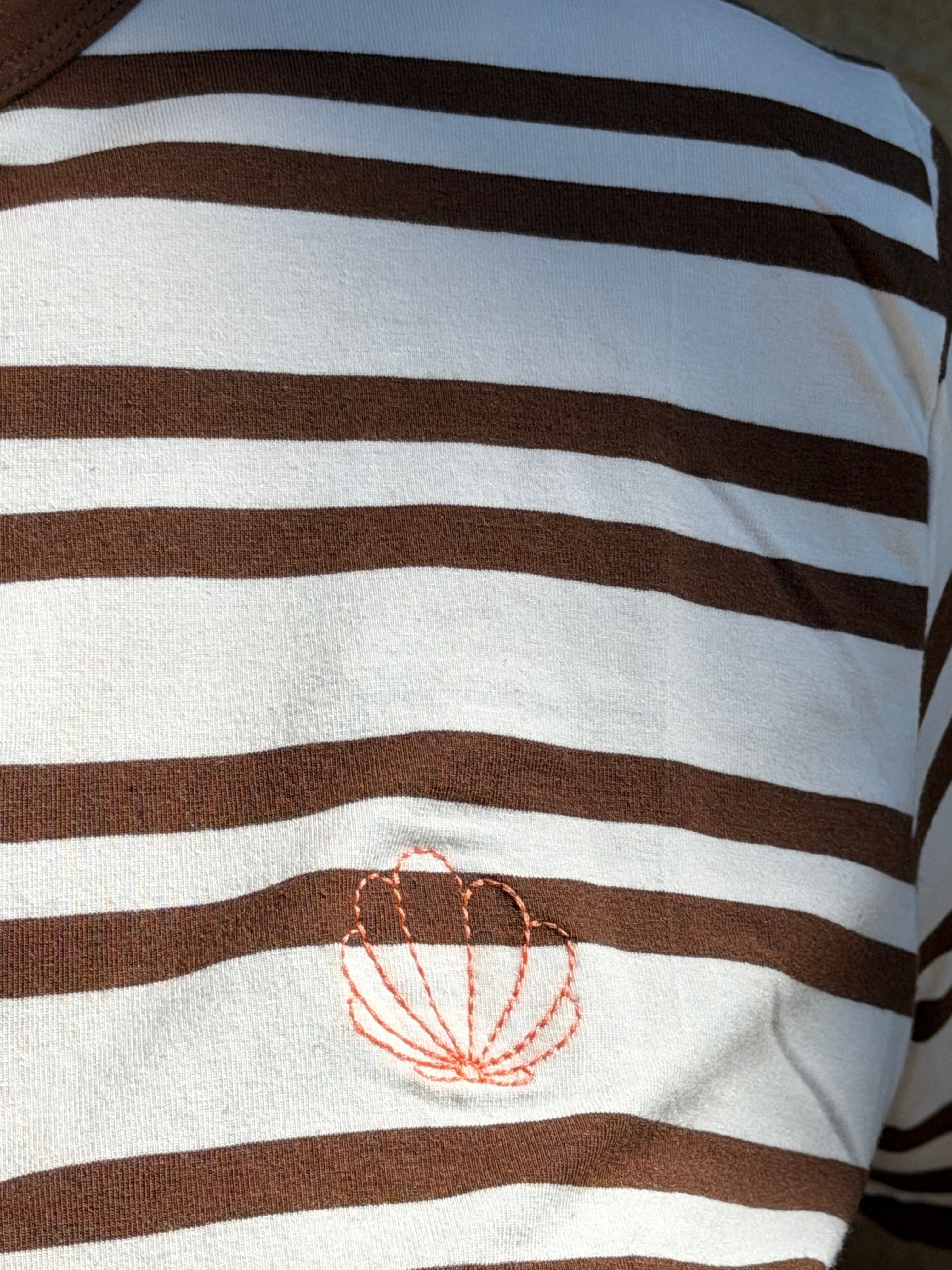 Saint Tropez striped t-shirt in fondue Fudge