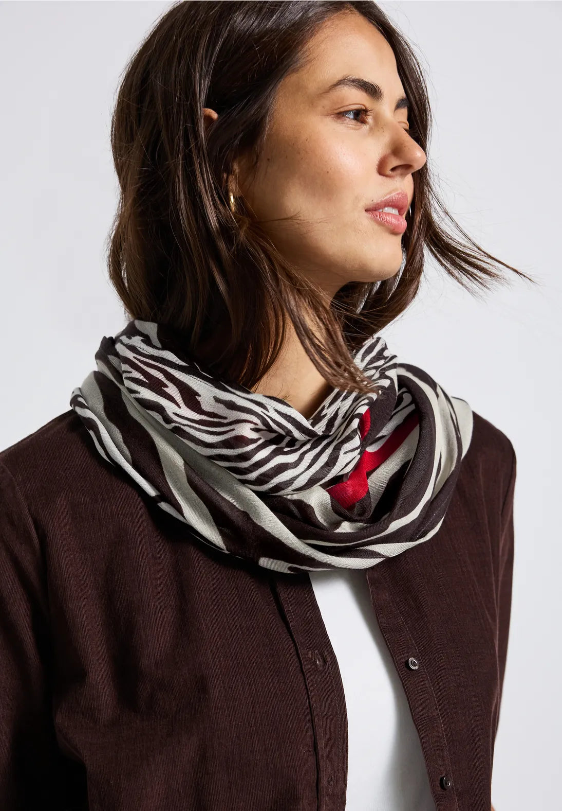 Street One Print Snood In Racing Red
