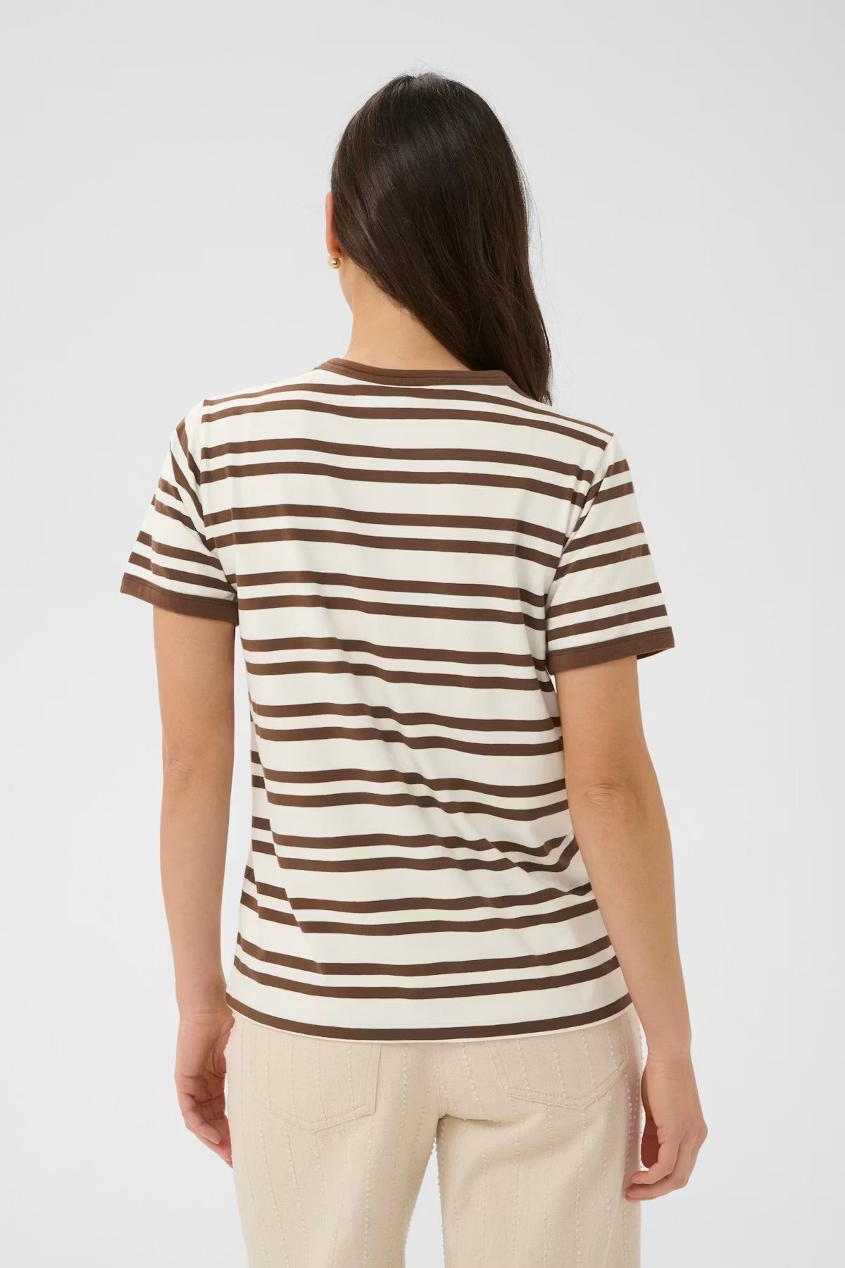 Saint Tropez striped t-shirt in fondue Fudge