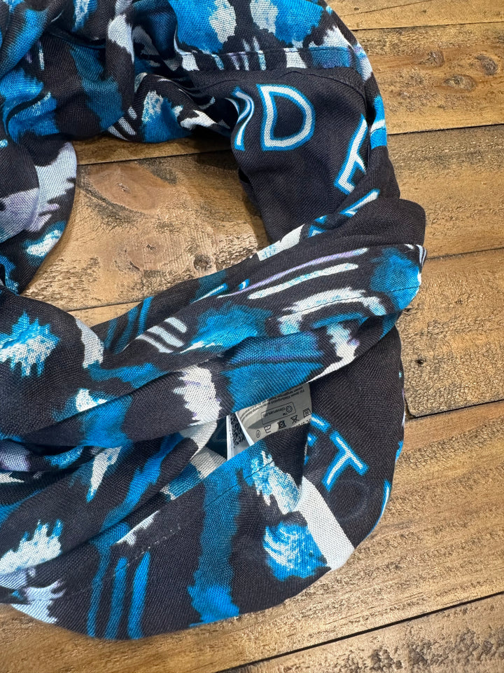 Cecil Print Loop Snood In Dynamic Aqua Blue