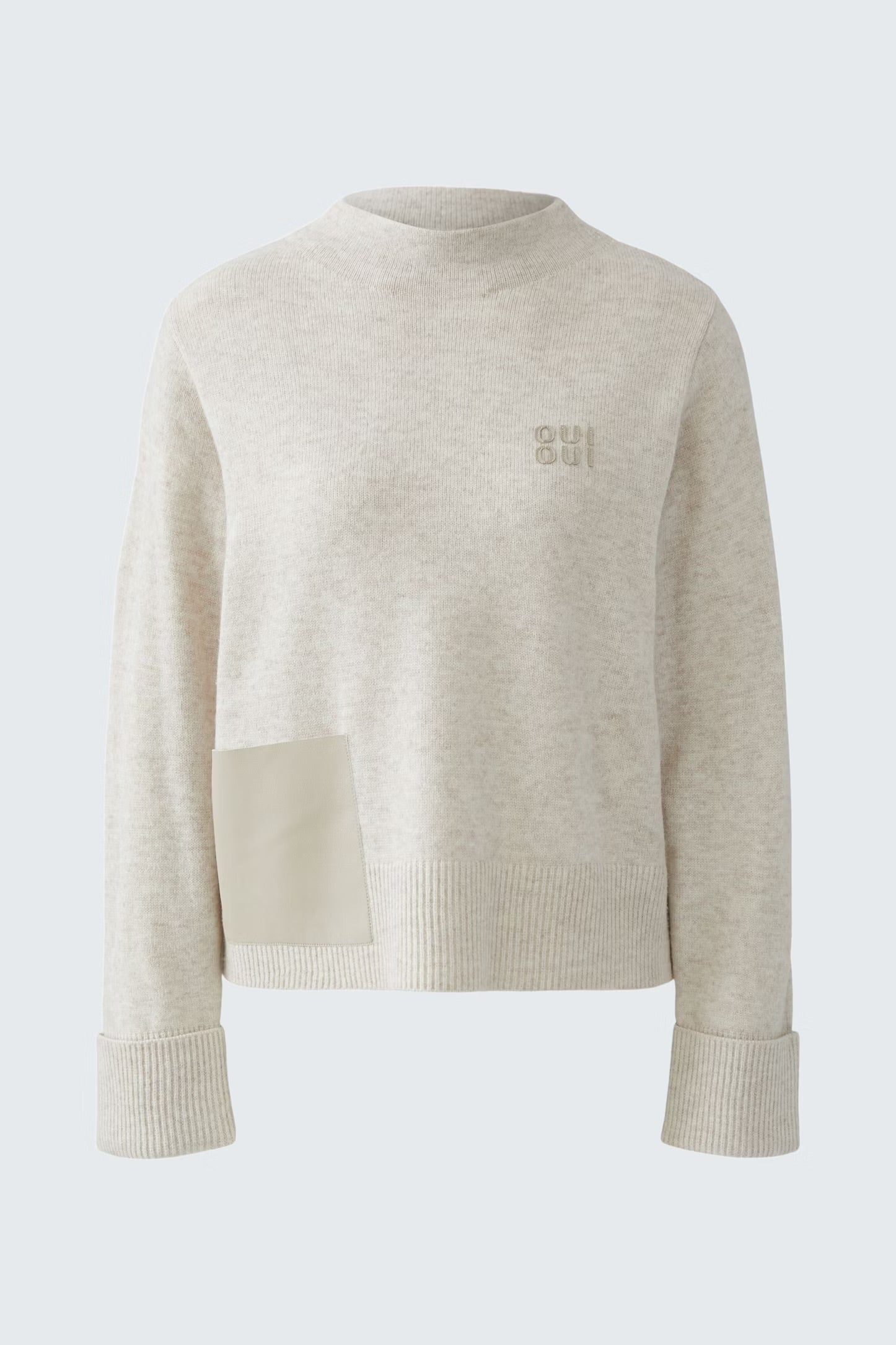 Oui Pullover With Pocket In Light Beige