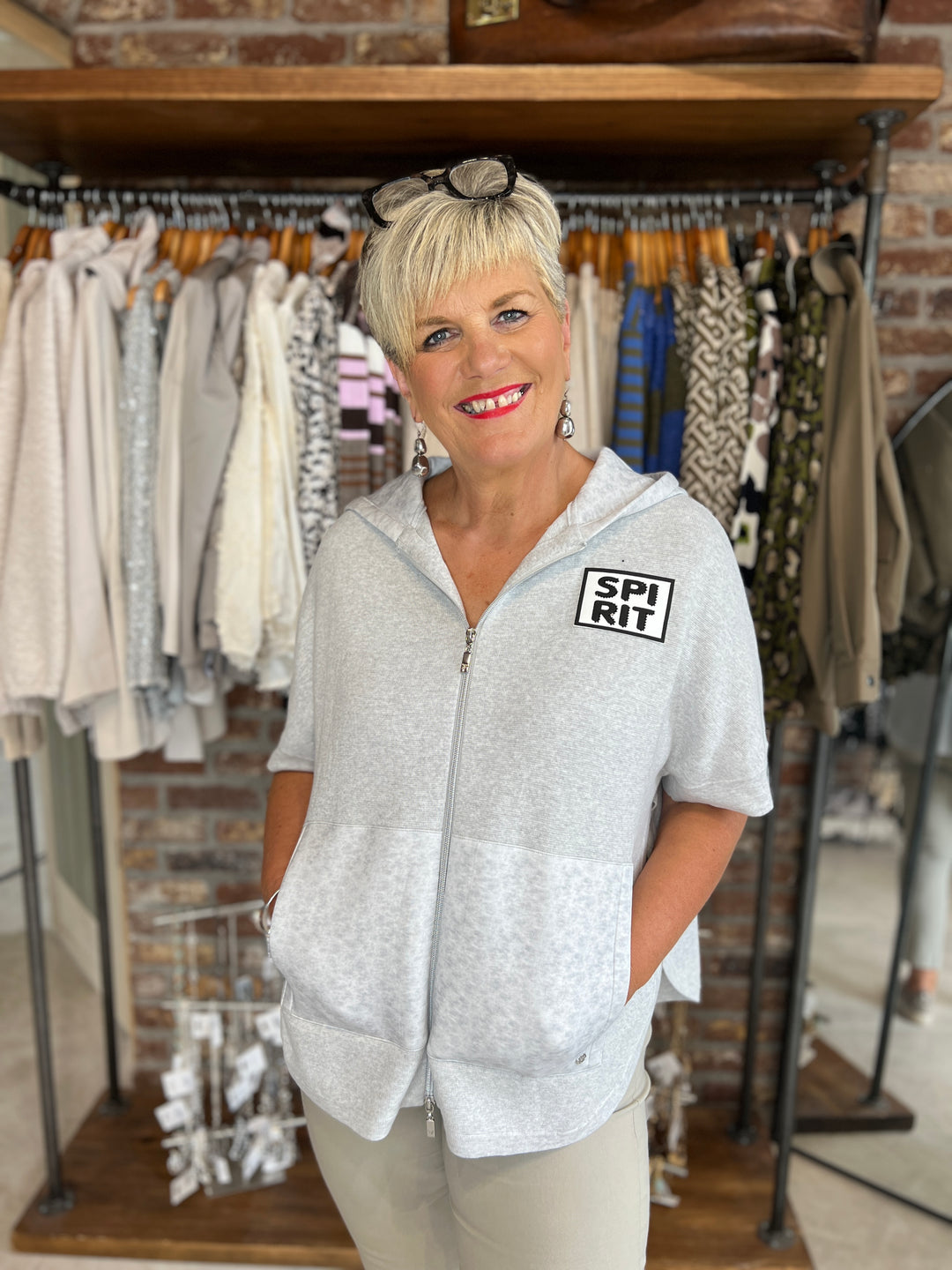 Monari Hooded Cape In Grey