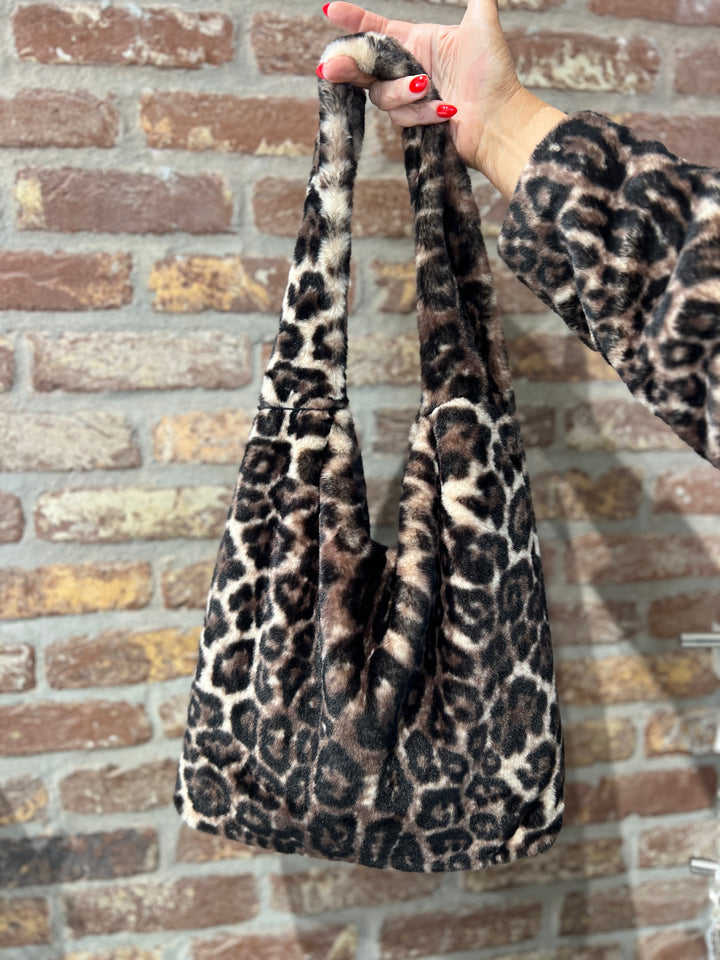Monari Faux Fur Bag In Brownie Pattern