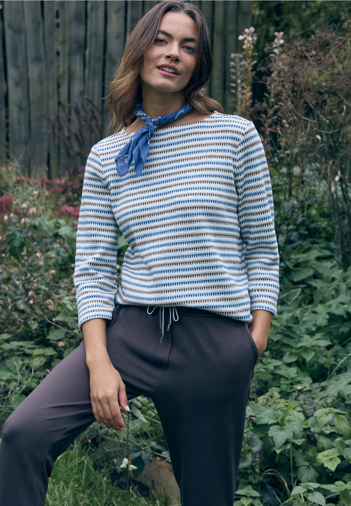 Cecil Multi Stripe Knit In sporty denim