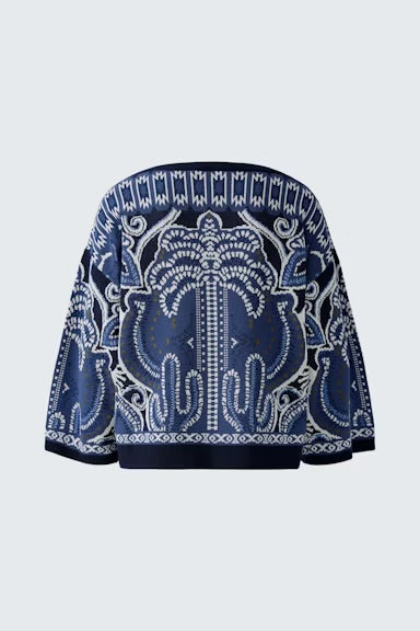 Oui Jacquard Pullover In Blue