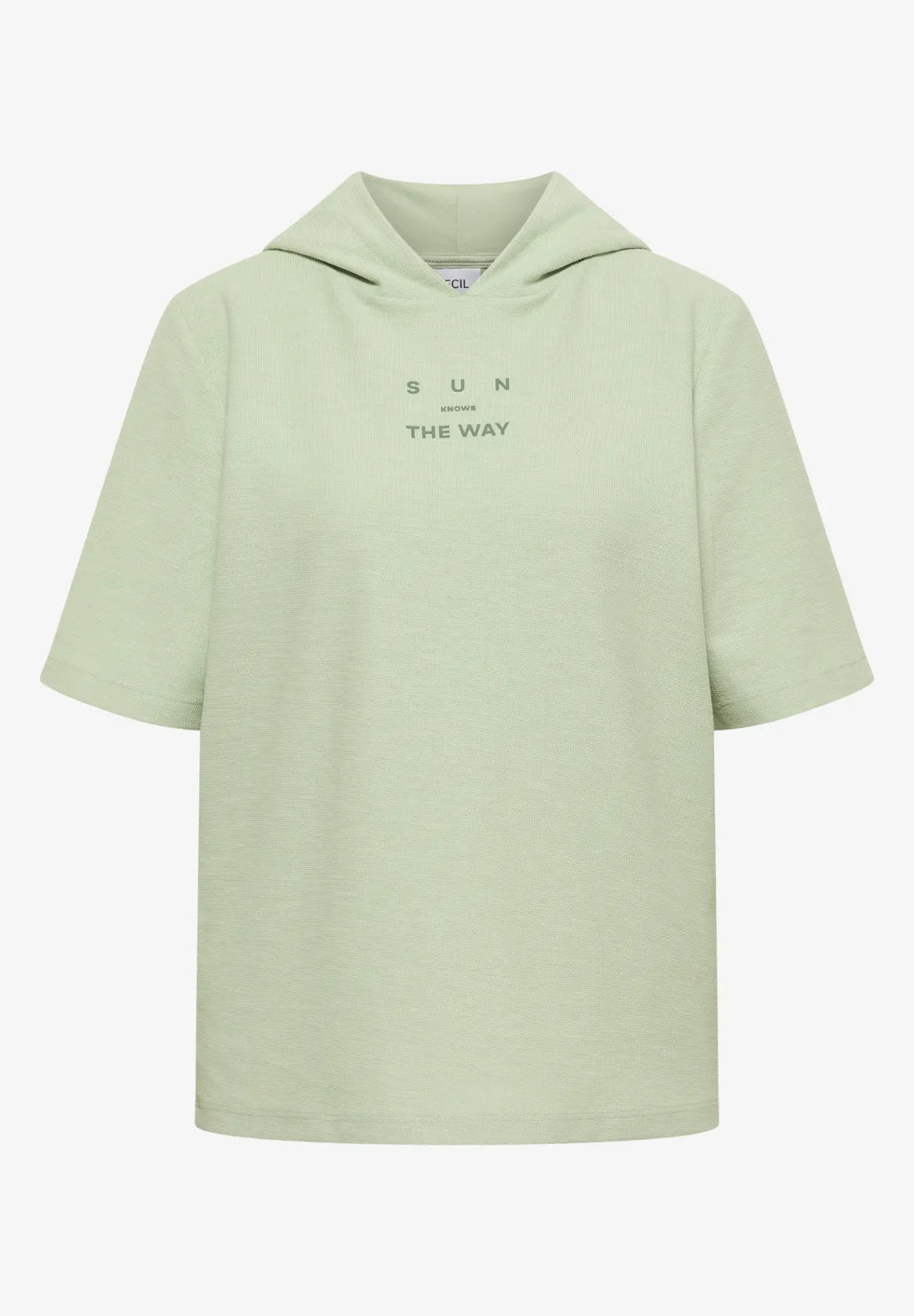 Cecil Print Hoodie In Raw Matcha Lime