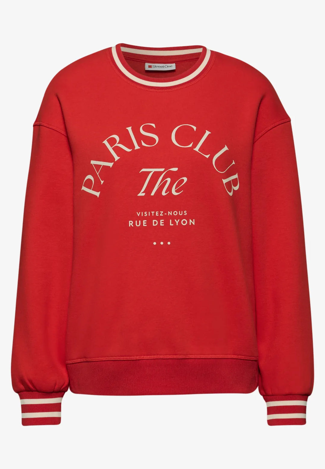 Street One Crew Neck sweatshirt In Racing Red