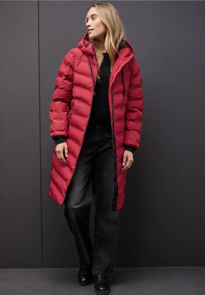 Street One Padded Coat In Carpet Red