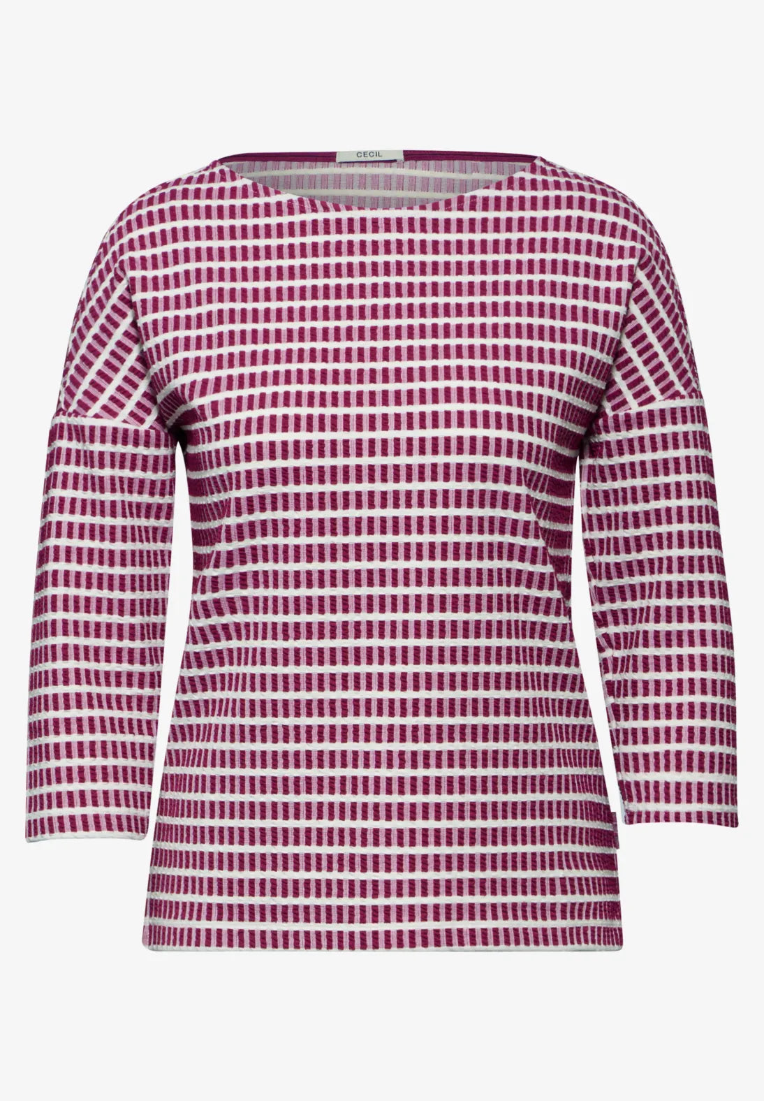 Cecil Patterned Structured Top In Jewel Pink