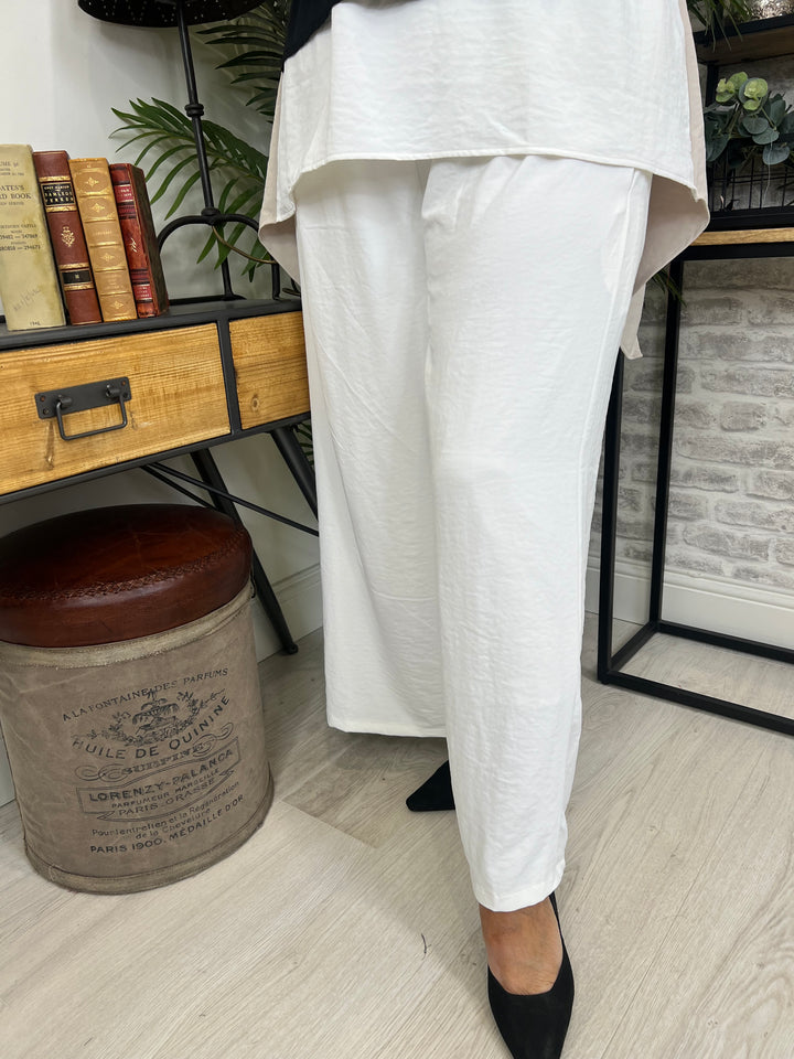 Ever Sassy Wide Leg Trousers In White