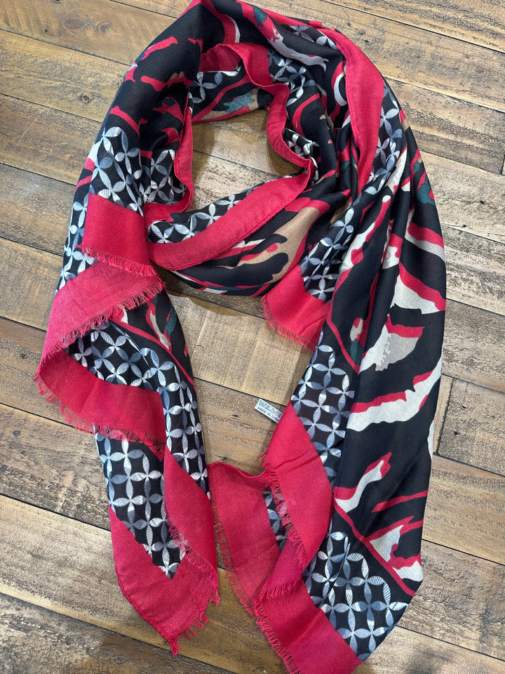 Amelia Zebra Print Scarf In Red