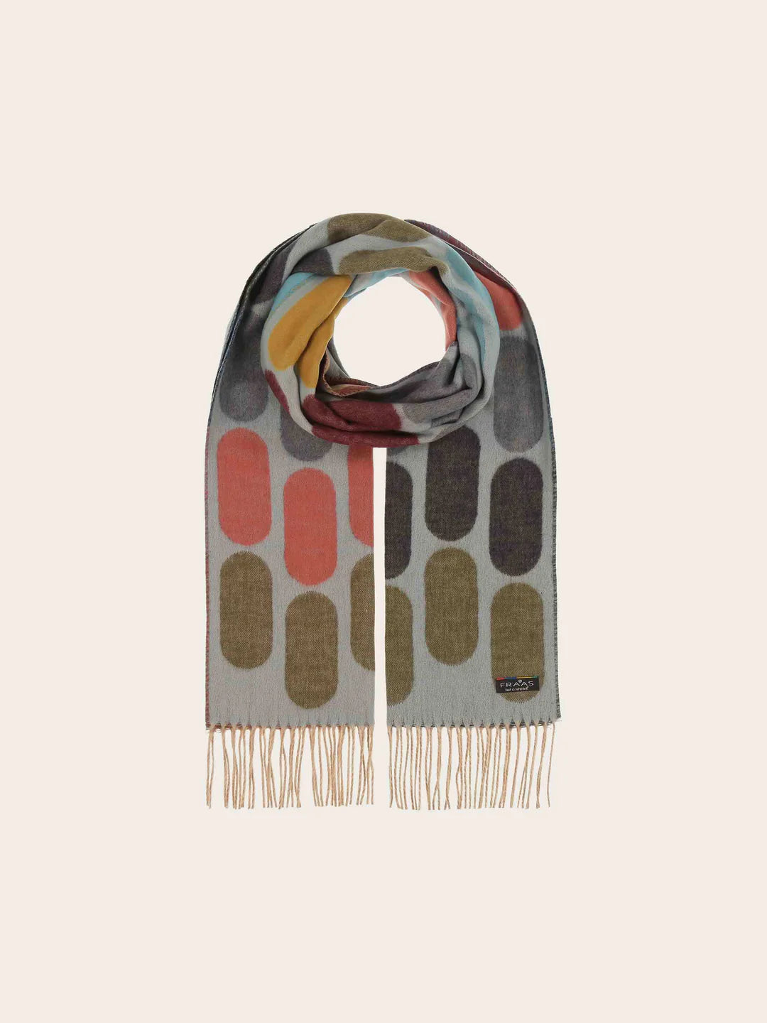 Cashmink Retro design Scarf In True Blue