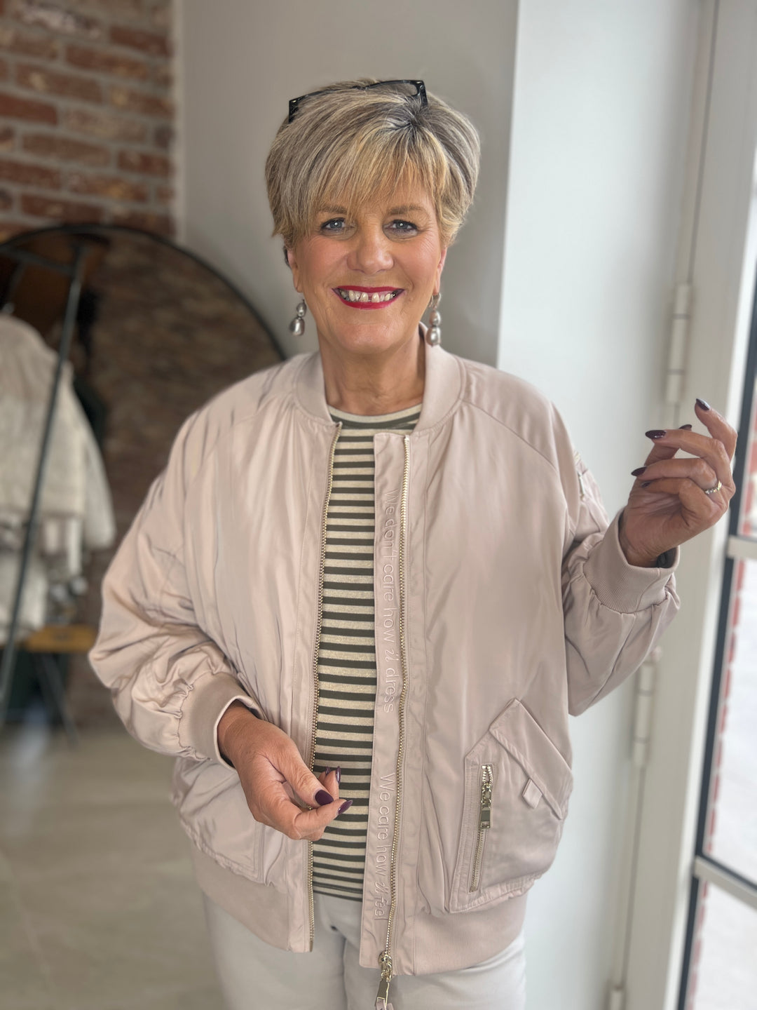 Nümph Nuallie Bomber Jacket In Mushroom