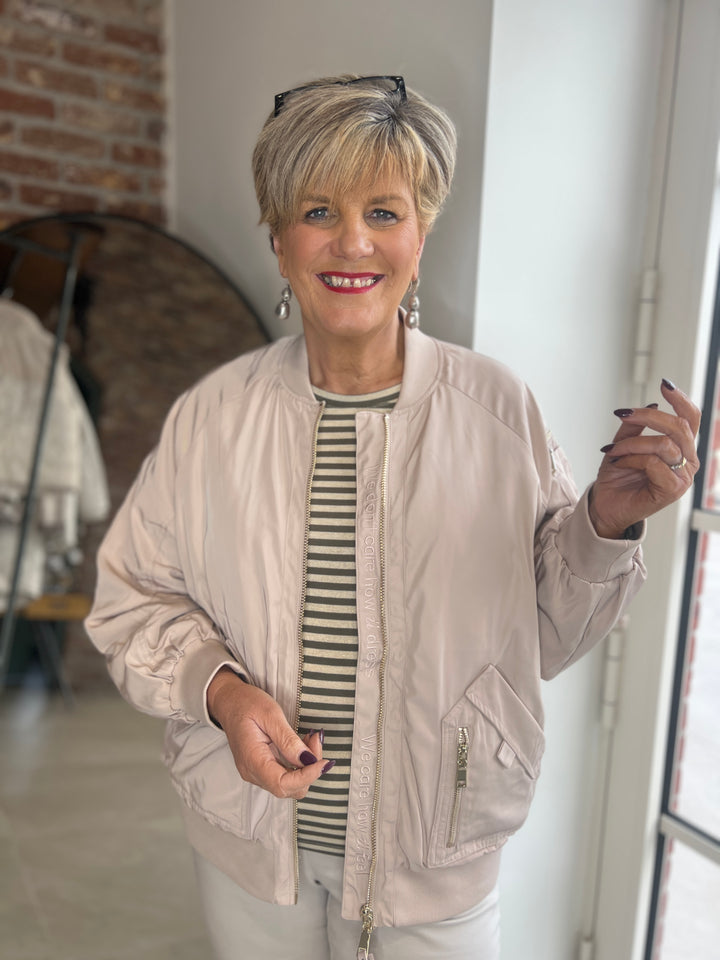 Nümph Nuallie Bomber Jacket In Mushroom