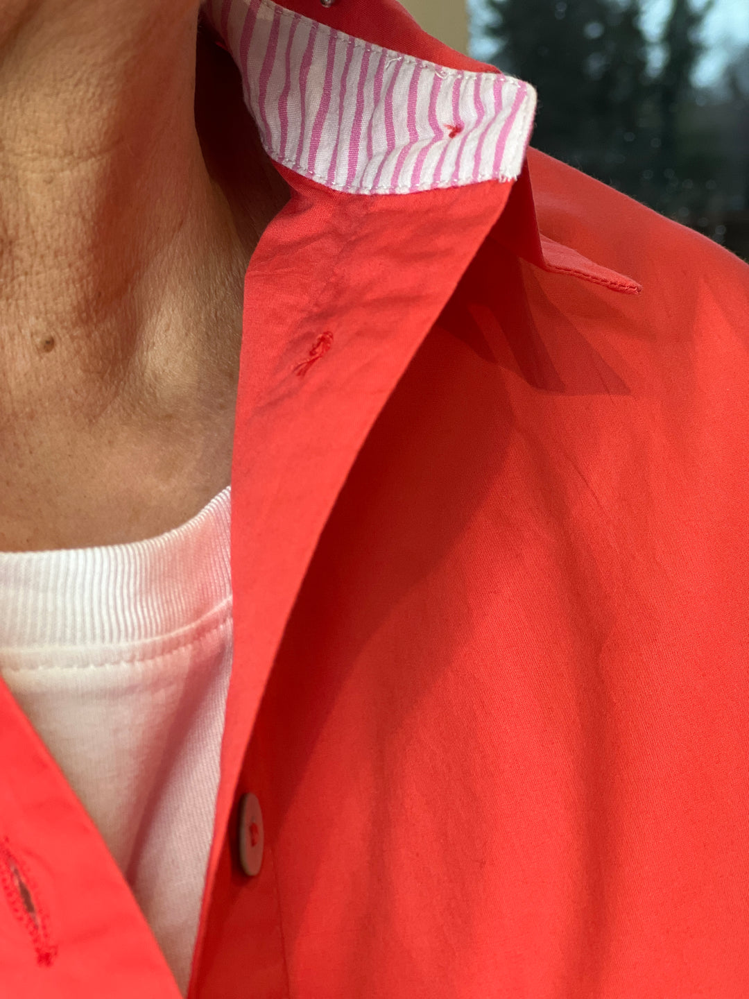 Nümph shirt with striped cuff In Cayenne