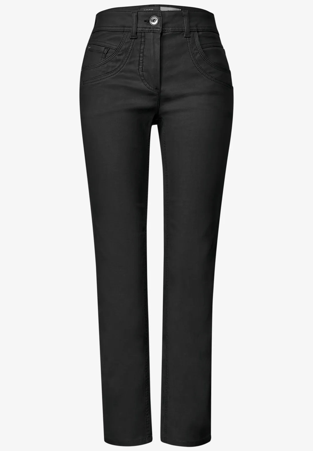 Toronto Coated straight leg Jeans In Black