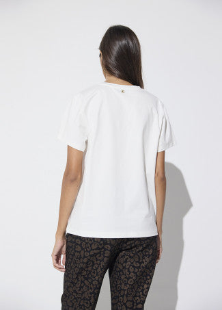 T-shirt with front graphic maison in white