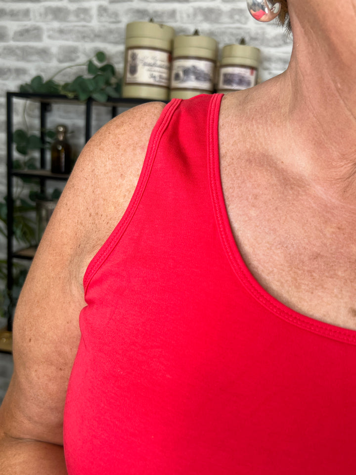 Cecil Linda Vest Top In Glazed Apple Red