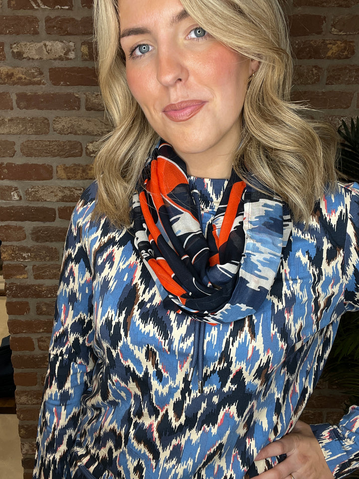 Cecil Funnel Neck Sweatshirt In Cloud Blue