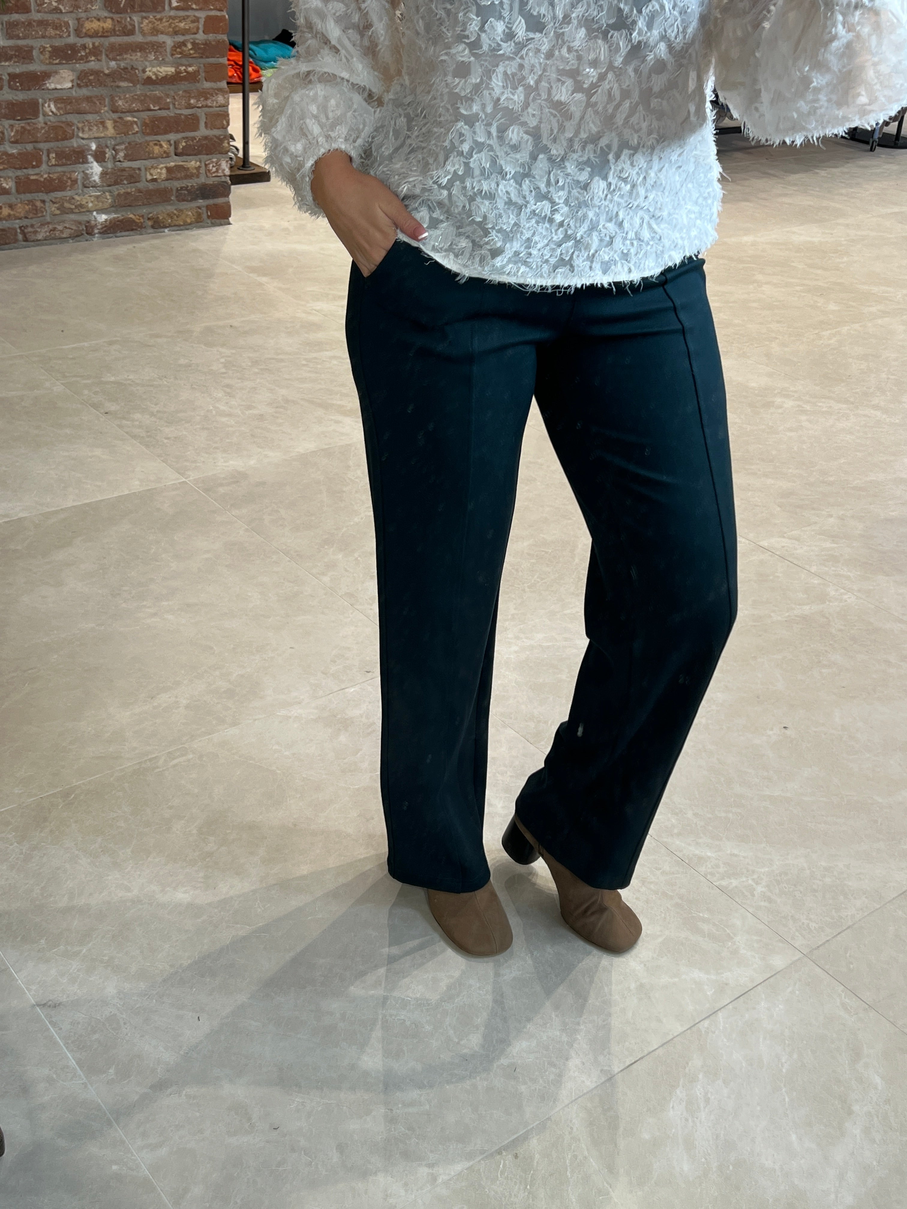 Street One Straight Leg Trousers In Green