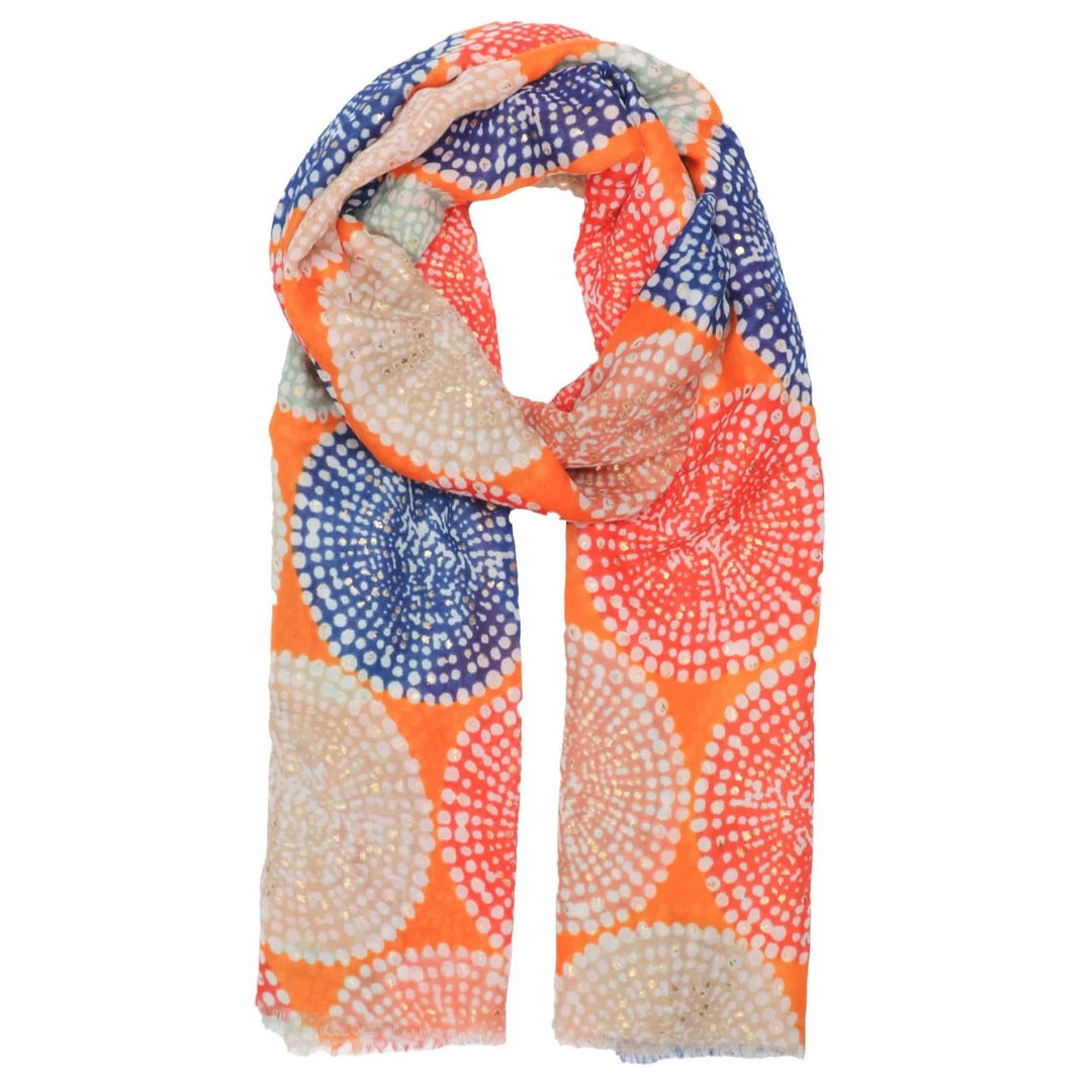 Polly Multi Spots With Metallic Scarf In Orange