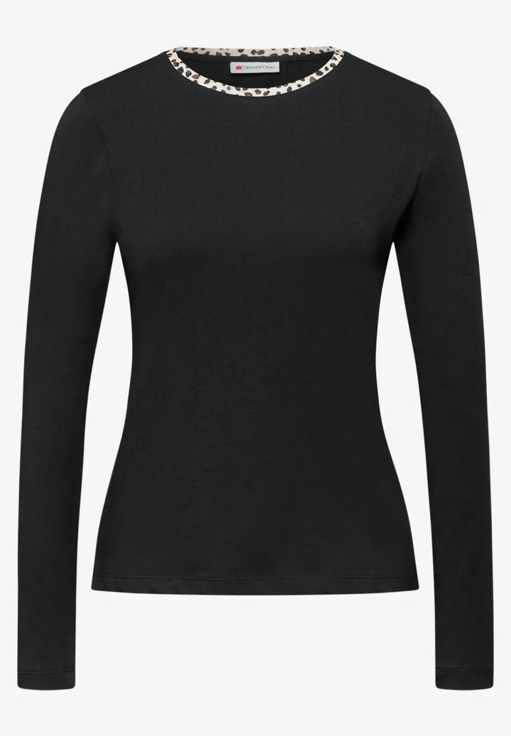 Street One Top With Leo Detail In Black