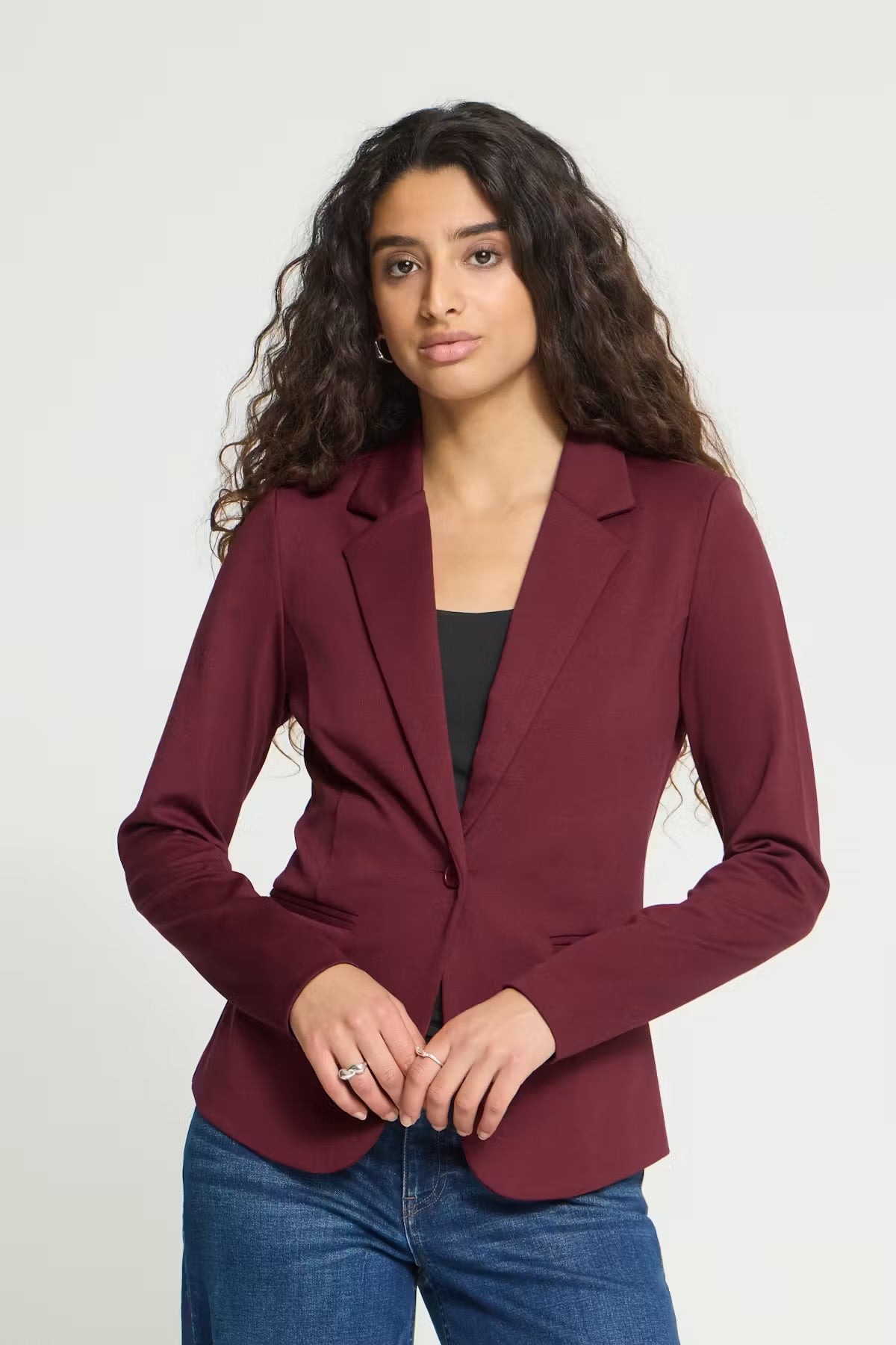 Kate Jersey Blazer In Red
