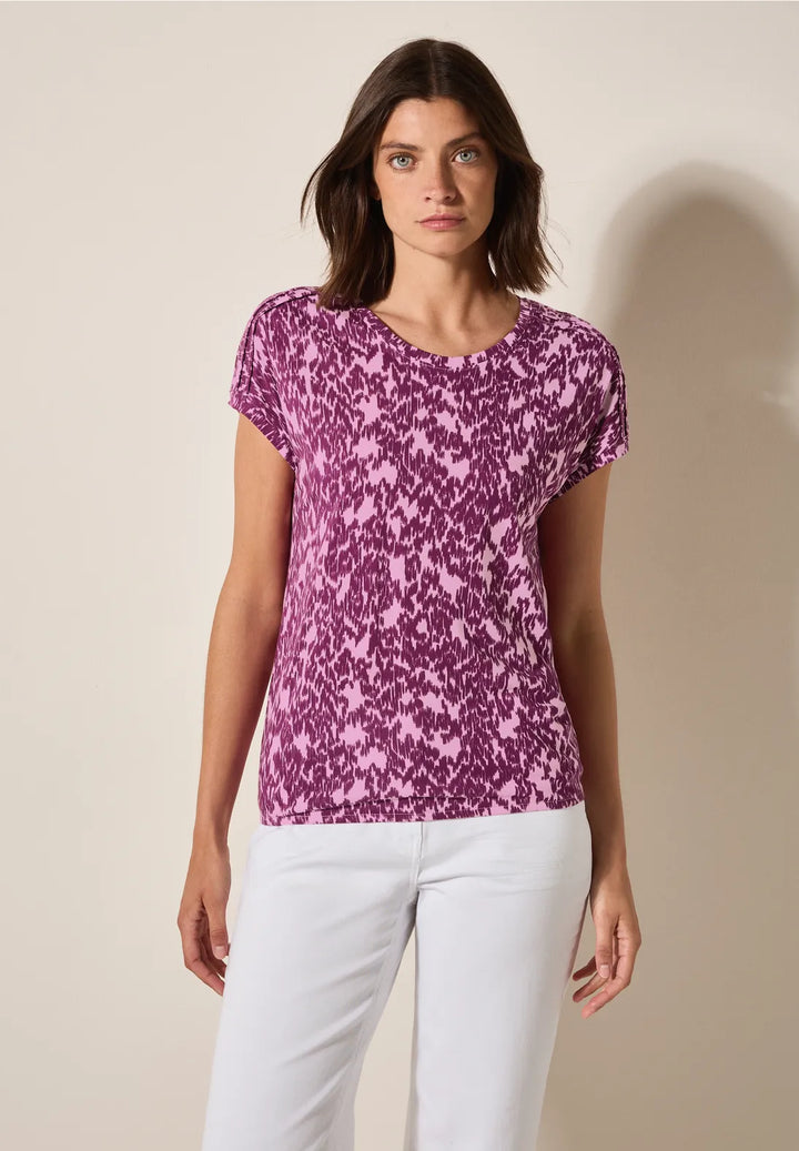 Cecil Minimal Print T-Shirt In Cherry Blossom Pink