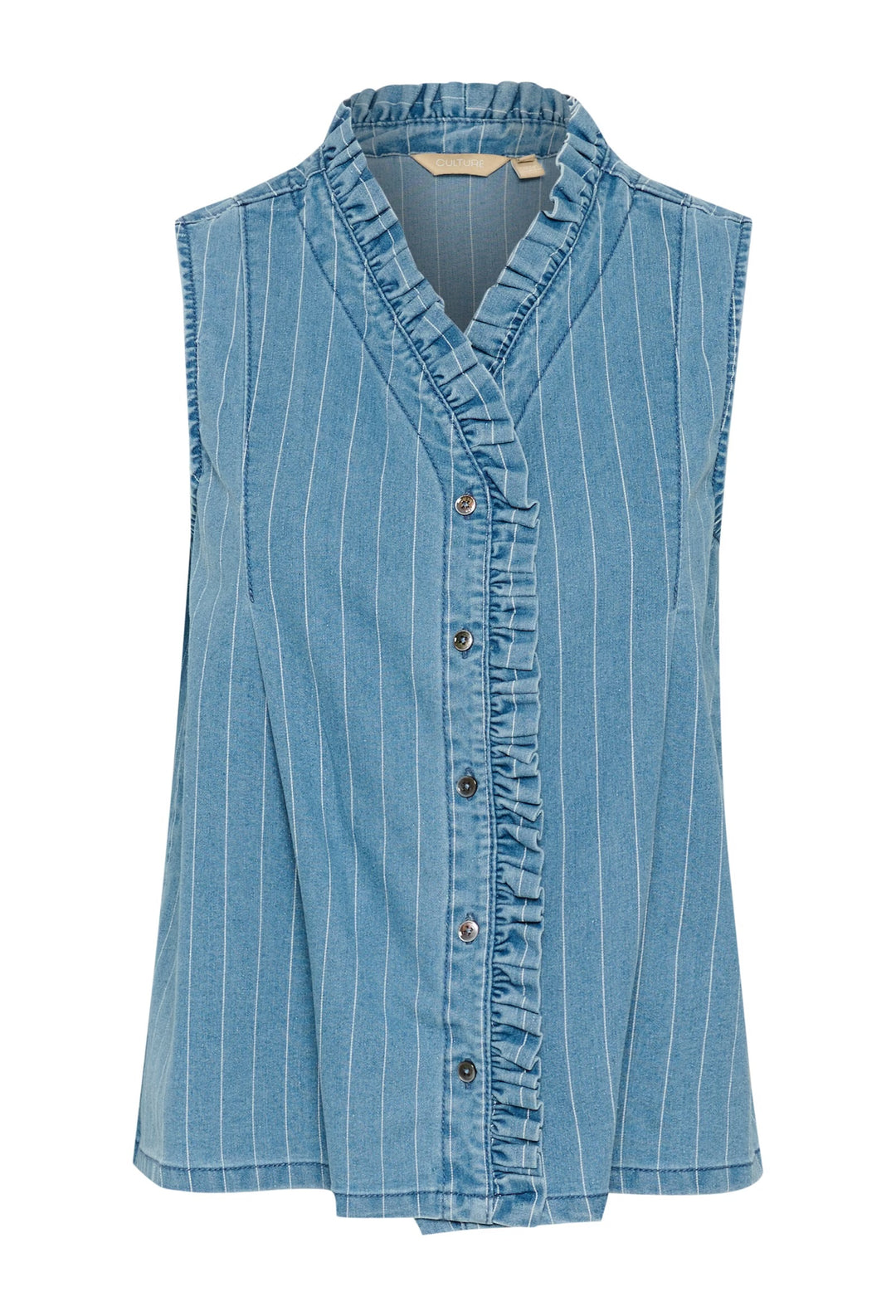 Culture Curenny Sleeveless Blouse In Light Blue
