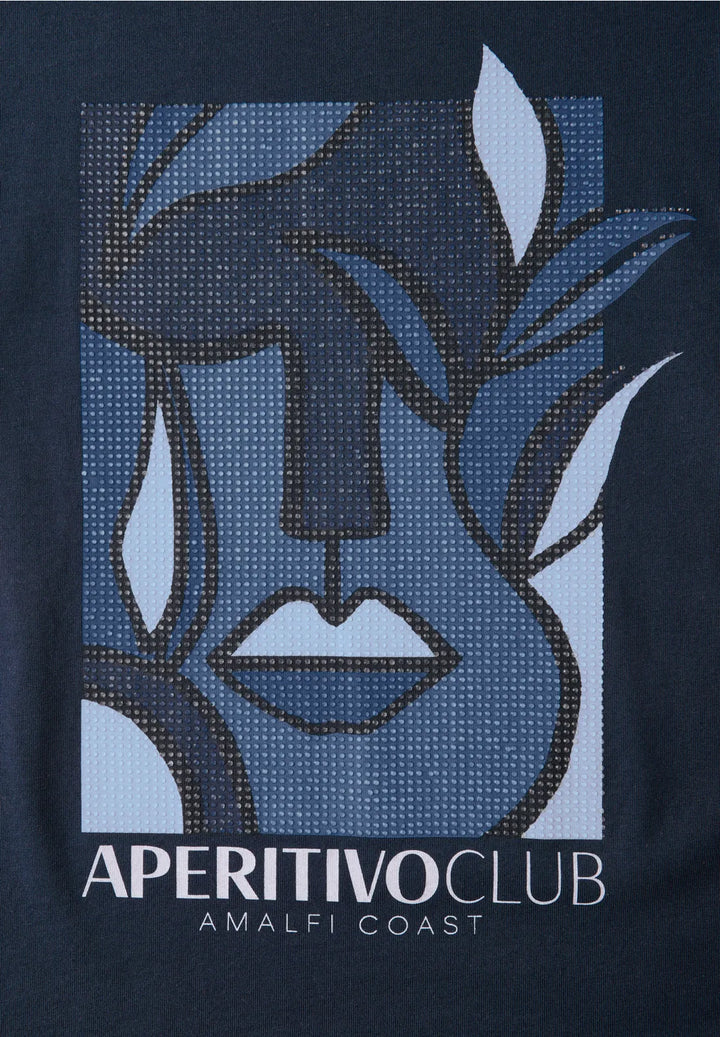 Cecil Hotfix Print T-shirt In Urban Navy