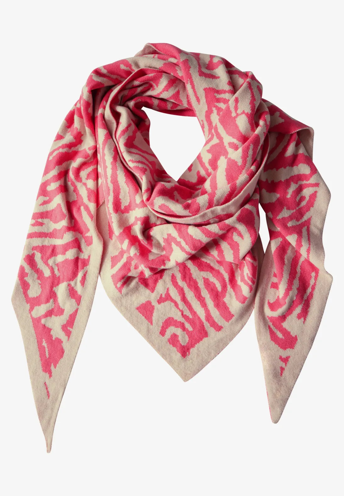 Street One Fine Knit Triangle Scarf In Sugar Coral