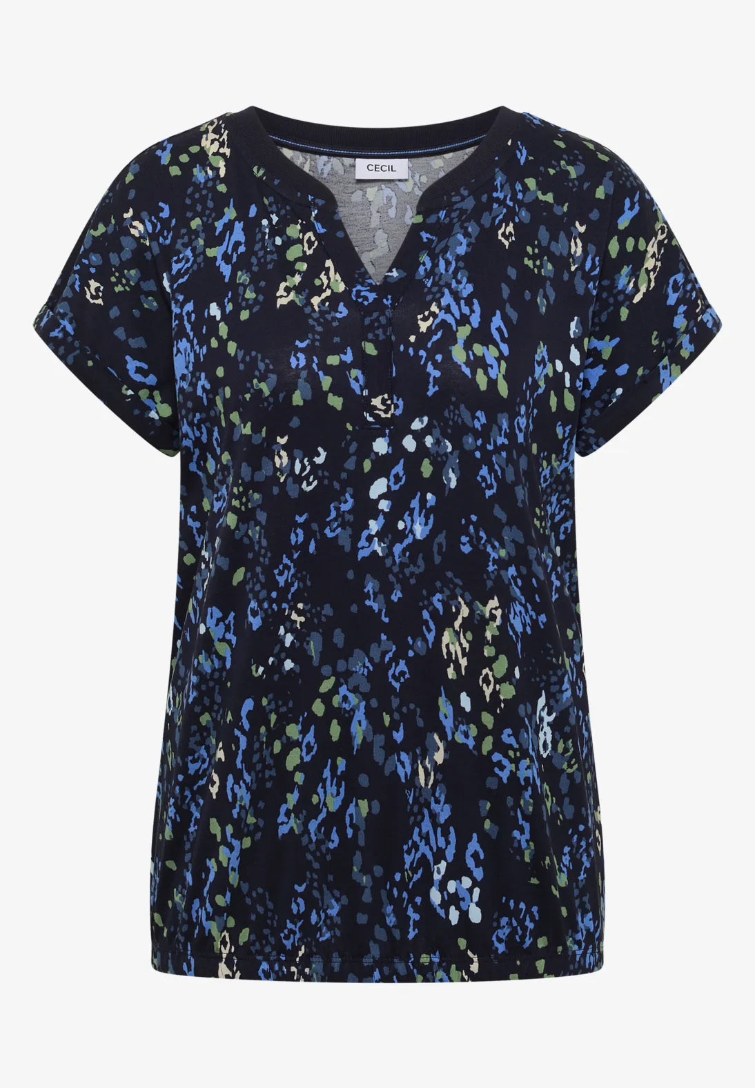 Cecil Minimal Print T-shirt In Urban Dark Blue